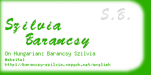 szilvia barancsy business card